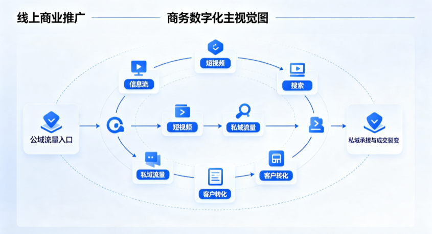 淮北线上商业推广怎么做？全域流量闭环搭建与低成本转化实战指南